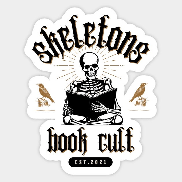 Skeletons Book Cult Sticker by Death Is Art